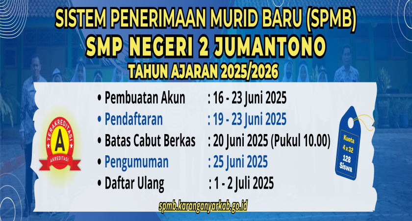 SPMB SMP Negeri 2 JUMANTONO TAHUN 2024/2025
